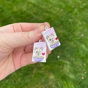 Zinc Alloy Teddy O’s Cereal Earrings with Silver Accents